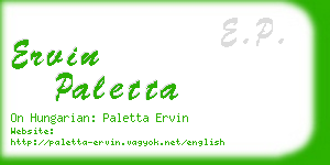 ervin paletta business card
